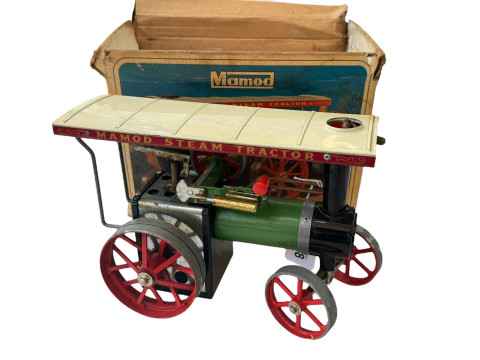 Mamod steam engine in box.