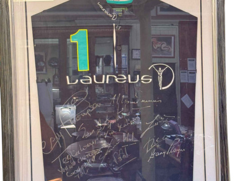 Loreus Sports Group T-Shirt. Signed by Marvin Hagler, Chris Hoy, Boris...