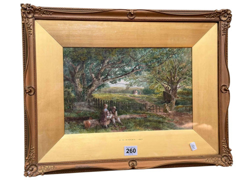 Edmond Morris Wimperis, Children in Woodland, watercolour, initialled...