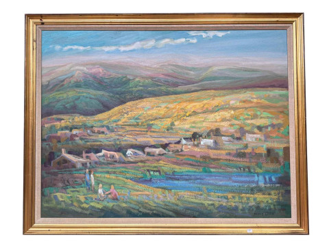 Mary Lord, Lazy Summer, oil on board, signed lower right, 74cm by 97cm,...