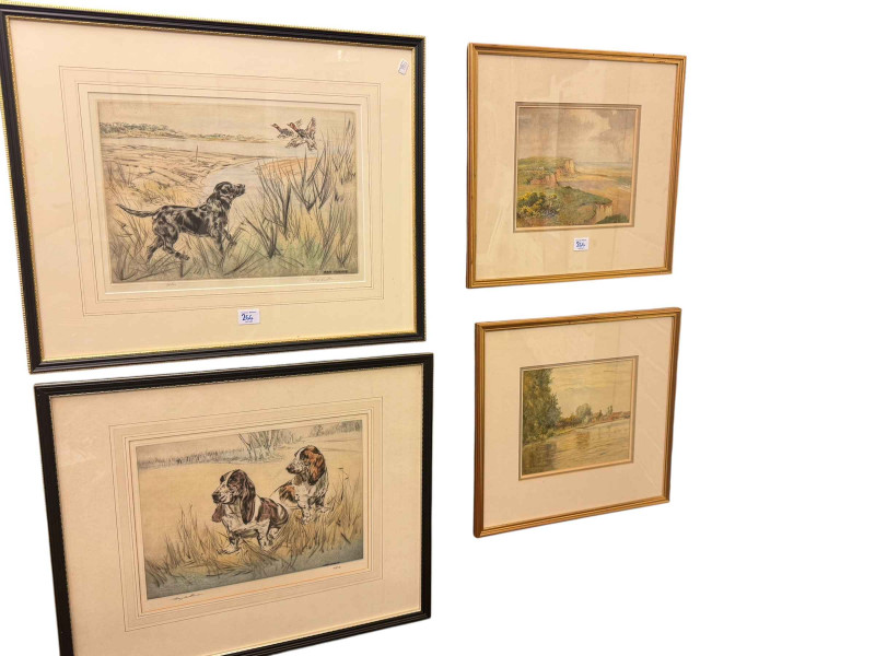 Collection of ten various framed landscape and other watercolours and pair Henry Wilkinson signed limited edition prints (12).