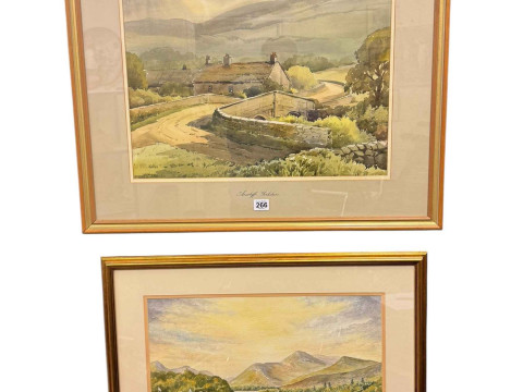 Collection of ten various framed landscape and other watercolours and pair Henry Wilkinson signed limited edition prints (12). thumbnail