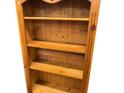 Pine open bookcase with three adjustable shelves, 168cm by 89cm.