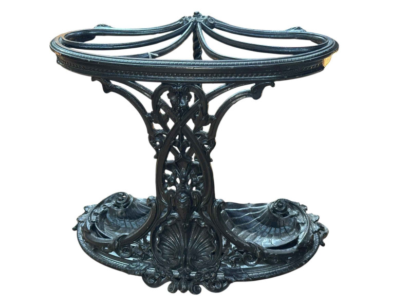 Cast iron five division stick stand, 59cm by 66cm by 29cm.