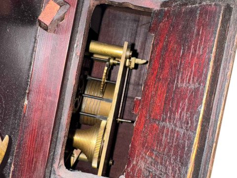 Fusee wall clock, the dial marked L.N.E.R. Darlington, R. Jones & Co Makers, London, 41cm diameter. thumbnail