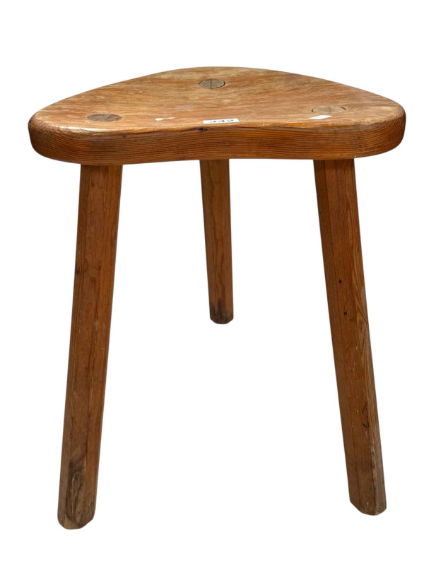 Derek 'Lizardman' Slater three legged pine milking stool.