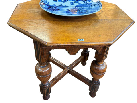 Early 20th Century octagonal oak centre table, 74cm by 84cm by 83cm.