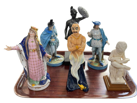 Royal Doulton 'The Genie', French La Reine figure, pair of Continental...