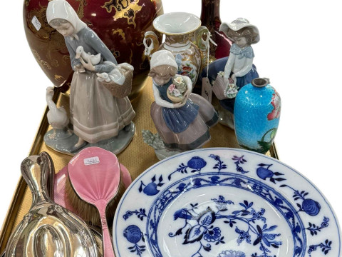 Meissen plate, large Carlton Rouge lustre ginger jar, Devon Fielding Sylvan...