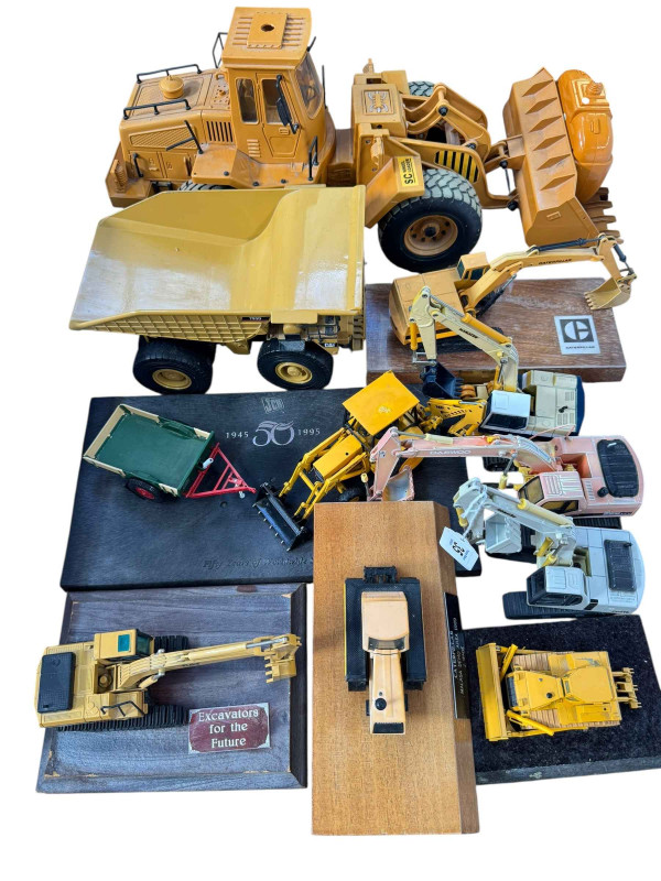 Caterpillar, JCB and other models of Dumpers, Diggers and other plant machinery.