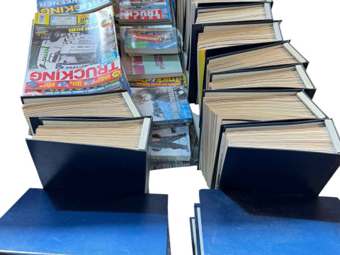 Large collection of truck magazines and books including Truck, Trucking,...