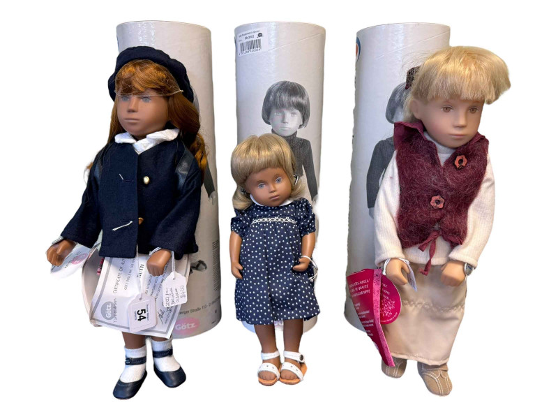 Three Sasha dolls, Ruth, Eshar and Ivette, with tubes.