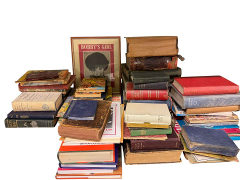 Collection of books, music sheets, figurines, Poole pottery, etc. thumbnail