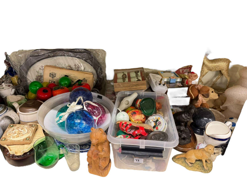 Good collection of part teawares, Picquot ware, figures, etc.