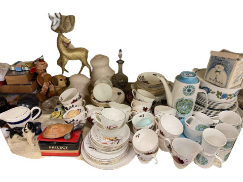 Good collection of part teawares, Picquot ware, figures, etc. thumbnail