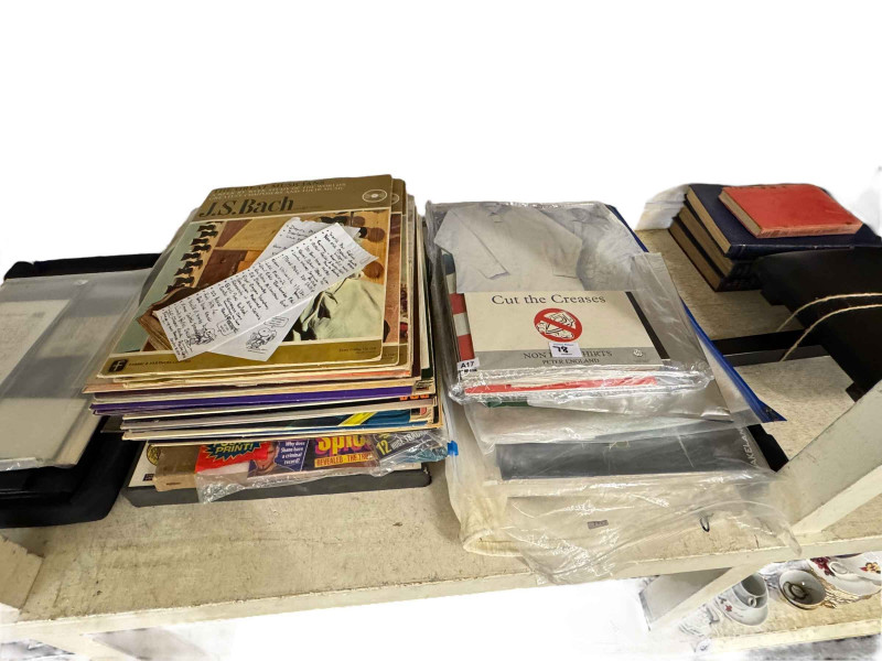 Collection of film posters, antique court orders, LP records, wine, annual books, etc.