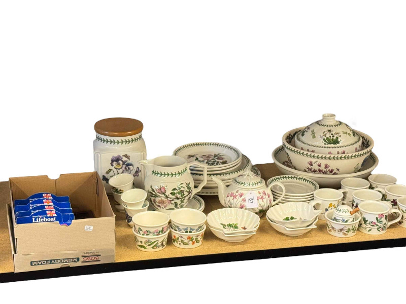 Collection of Portmeirion Botanic Garden, diecast models and a vintage towel rail.