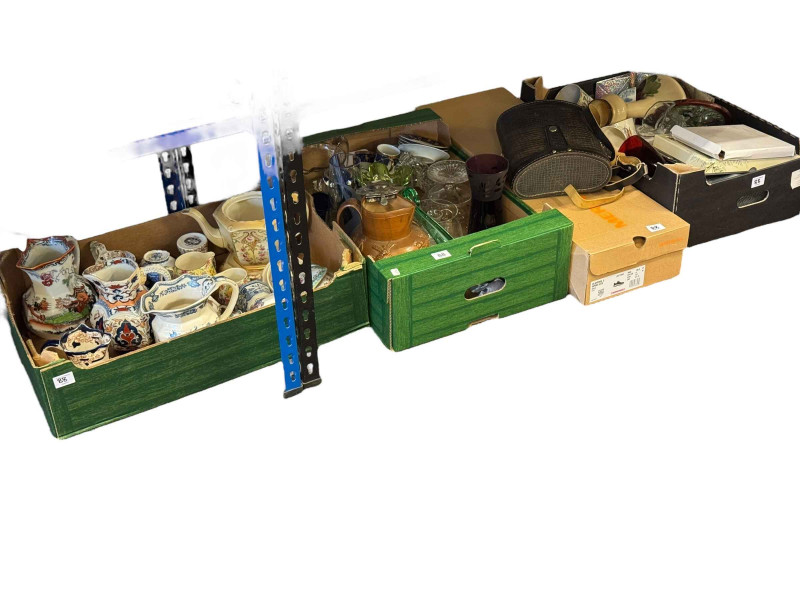 Collection of early pottery, stamps, glass, etc.