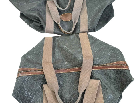 Two Mulberry Scotchgrain travel holdall's, large and medium/small size.