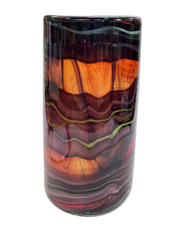 Large cased glass vase.