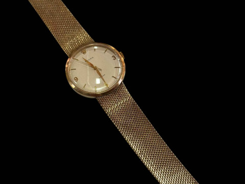 Gents 9 carat gold 1960's Rolex Precision bracelet wristwatch.
