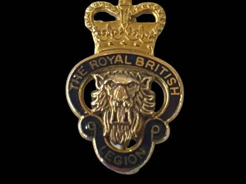9 carat gold Royal British Legion badge.