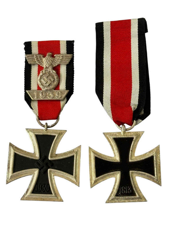 World War II Iron Cross Medal with Ribbon and another.