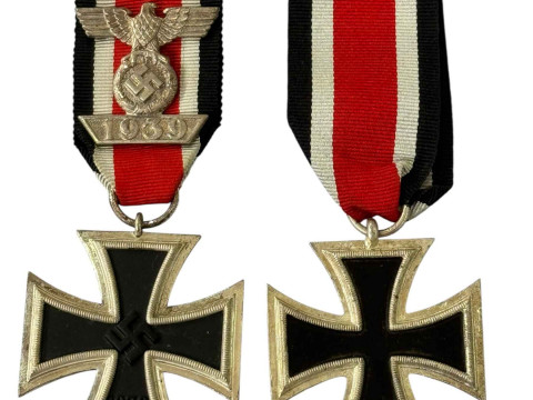 World War II Iron Cross Medal with Ribbon and another.