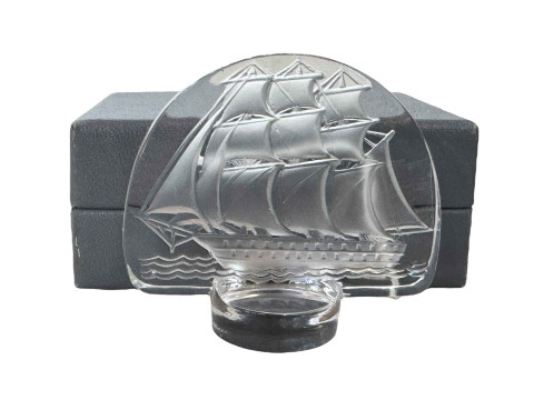 Lalique boxed paperweight.