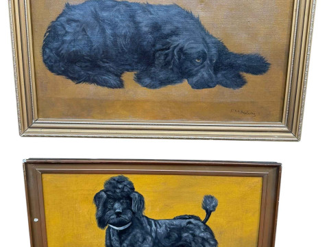 Frances Mabel Hollams (1877-1963), 'Bat' Study of a Spaniel, and Study...