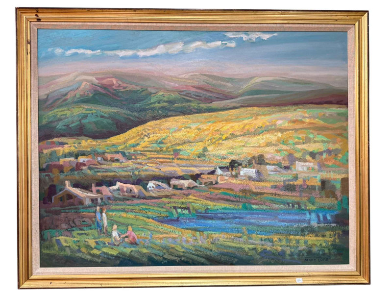 Mary Lord, Lazy Summer, oil on board, signed lower right, 74cm by 97cm, in gilt frame.