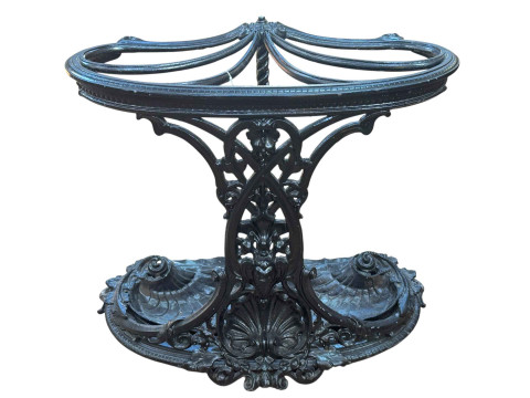 Cast iron five division stick stand, 59cm by 66cm by 29cm.