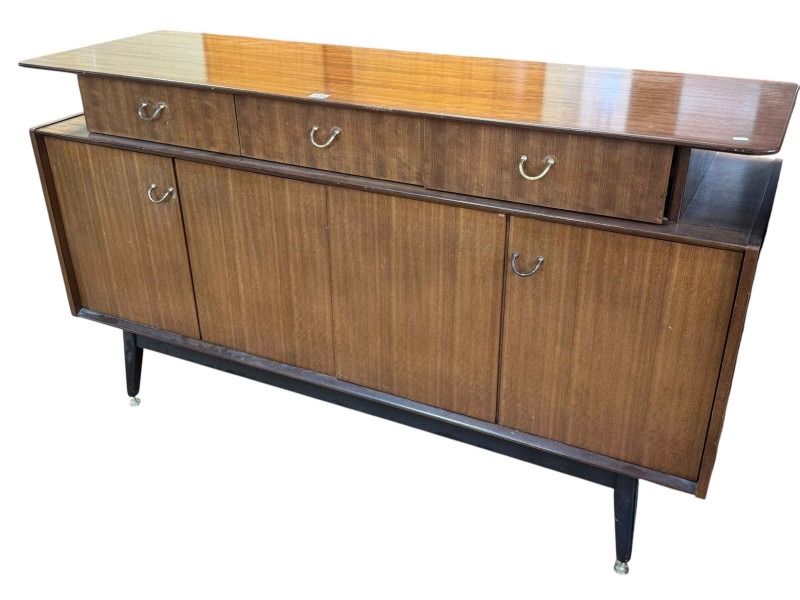 E Gomme G Plan Librenza Tola sideboard, 86cm by 149cm by 46cm.