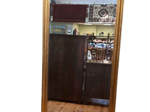 French style rectangular gilt framed arched top bevelled wall mirror,...