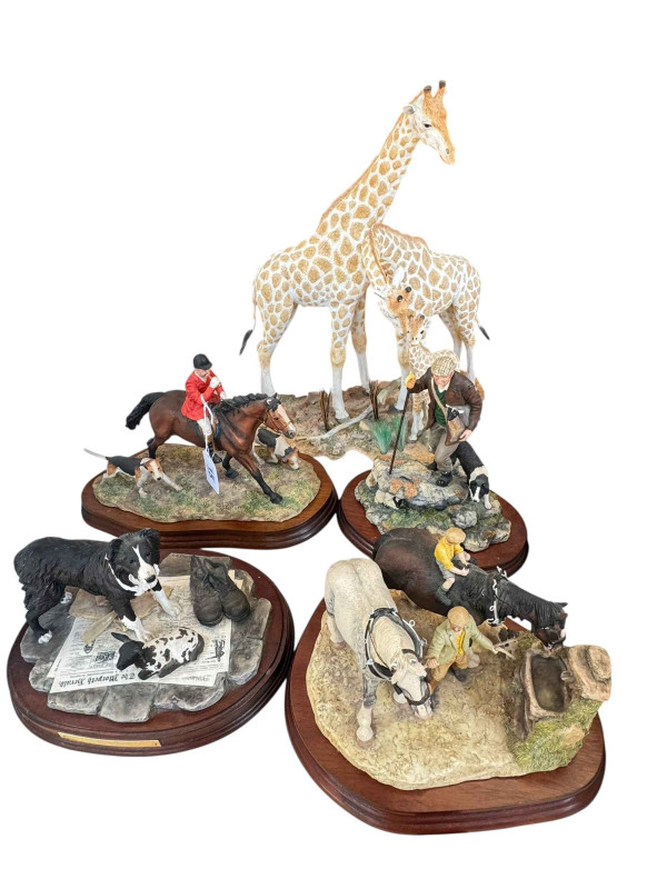Four Border Fine Arts sculptures including Auld Hemp and Lost and Found and giraffe sculpture (5).