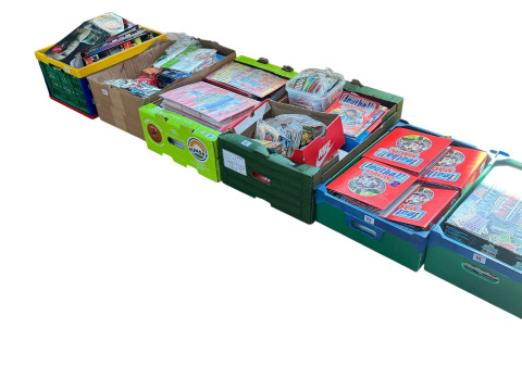 Six boxes of football related books, cards and magazines.