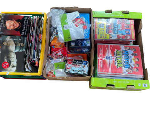 Six boxes of football related books, cards and magazines. thumbnail
