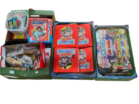 Six boxes of football related books, cards and magazines. thumbnail