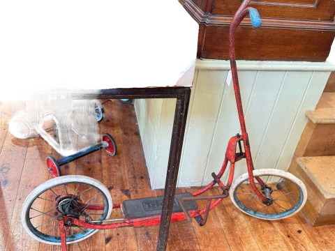 Merrythought pull-along pony, Raleigh minitrike, Triang scooter and Mobo rocker (4) thumbnail