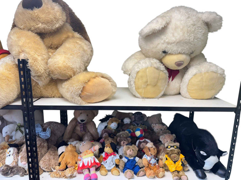 Large collection of soft toys including Ty beanies, Harrod's Merrythought etc.