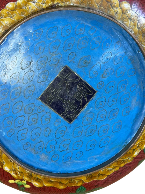 Oriental cloisonne bowl, Portmeirion The Botanic Garden, Maling, Chinese jardiniere with seal mark etc.