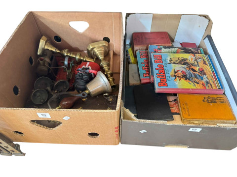 Collection of metal ware, lantern frame, books, teddy bears etc. thumbnail