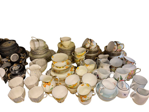 Collection of part tea wares including Royal Worcester Howard, Evesham, Bell china, etc. thumbnail