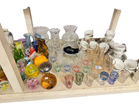 Collection of Aynsley, Royal Albert, glass paperweights, part tea wares etc. thumbnail