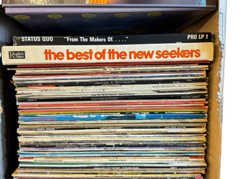 HiFi system, LP records including pop, Sony SS-MB25OH speaker system, pair of Sansui speakers etc. thumbnail