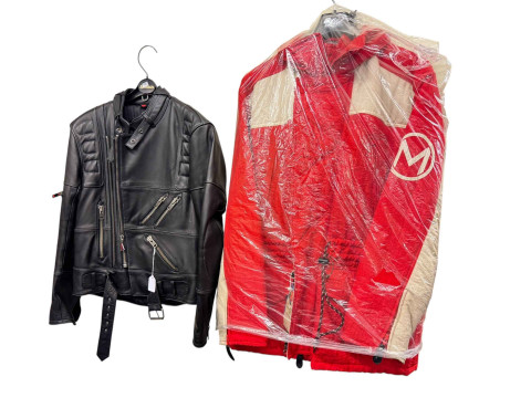 Heingericke leather jacket and a ski jacket.