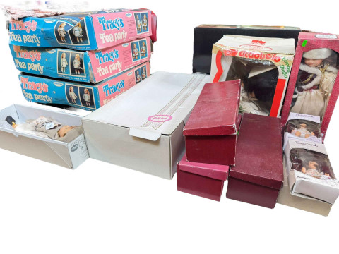 Palitoy Tracy's tea party, Gotz, Cicciobello, Pedigree boxed dolls.