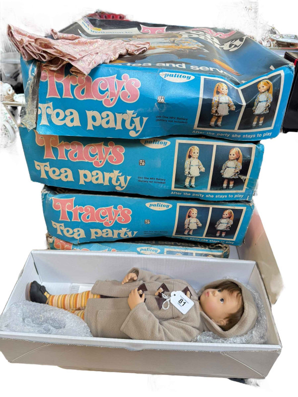 Palitoy Tracy's tea party, Gotz, Cicciobello, Pedigree boxed dolls.