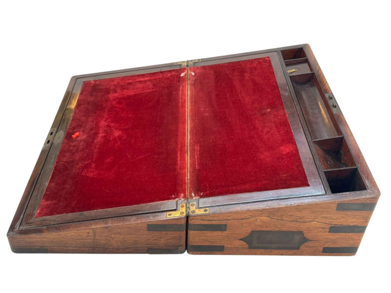 Victorian rosewood bound writing slope, 18cm.