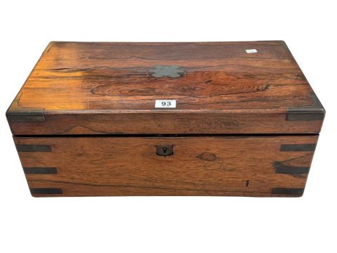 Victorian rosewood bound writing slope, 18cm.